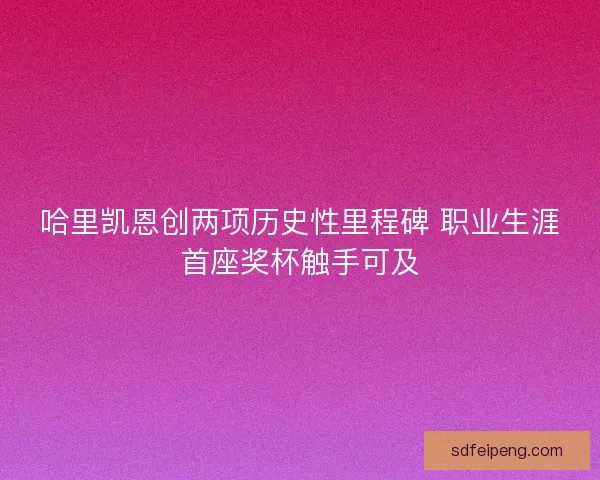 哈里凯恩创两项历史性里程碑 职业生涯首座奖杯触手可及